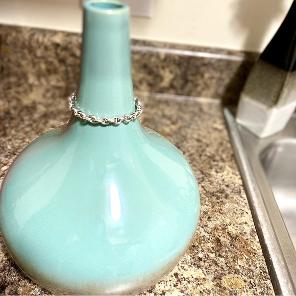 12g-14K SOLID White Gold Rolo Anchor Stud-Link w/🦞Claw Closure🧜🏻‍♀️ - Picture 5 of 15